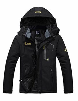 R-RUNVEL-Mens-Waterproof-Fleece-Jacket-Windproof-Outdoor-Multi-Pockets-Winter-Coats-0