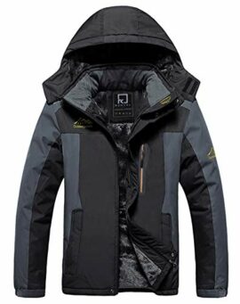 R-RUNVEL-Mens-Waterproof-Fleece-Jackets-Winter-Warm-Windproof-Outdoor-Ski-Coats-with-Detachable-Hood-0