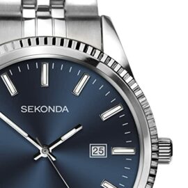 Sekonda-King-Mens-40mm-Quartz-Watch-in-Blue-with-Analogue-Display-and-Silver-Stainless-Steel-Bracelet-1640-0-1