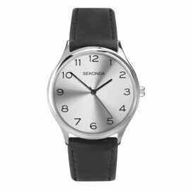 Sekonda-Mens-Classic-Analogue-Quartz-Watch-with-Silver-Dial-and-Black-Leather-Strap-1851-0