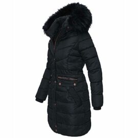 Spindle-Womens-Designer-Warm-Winter-Parka-Quilted-Hooded-Long-Coat-Jacket-Fleece-Lined-Body-Zip-Pockets-0-1