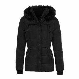 Spindle-Womens-Ladies-Premium-Quality-Hooded-Short-Fur-Parka-Quilted-Padded-Puffer-Coat-Zip-Side-Pockets-Luxurious-Detachable-Faux-Fur-on-Hood-Zipped-Inner-Pocket-0-0