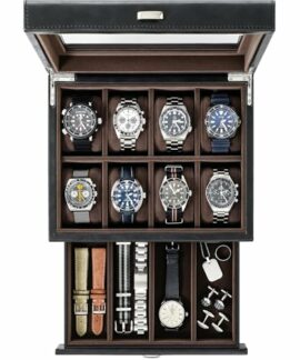 TAWBURY-12-Grid-Watch-Box-for-Men--Faux-Leather-Watch-Display-Case-12-Watch-Cases-for-Men-Mens-Watch-Storage-Box-Mens-Watch-Box-12-0